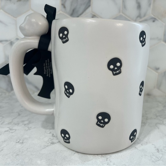 Rae Dunn 'Death Before Decaf’ Skeleton Mug NWT - Picture 3 of 6
